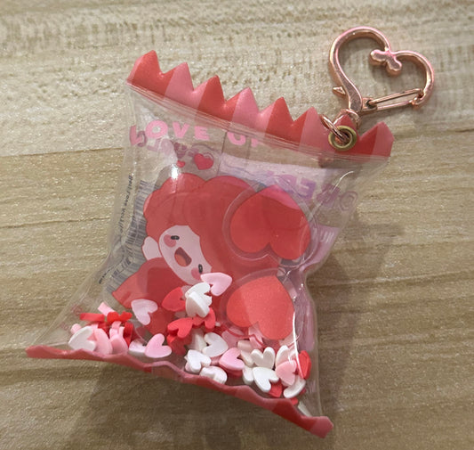 Beri (Raspberry) Character with Two Hearts Candy Bag keychain